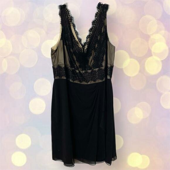 JS Collections16W black lace party dress prom gala evening - Picture 1 of 8